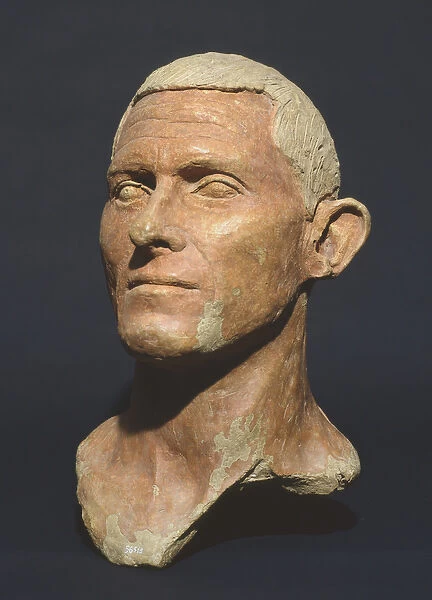 Portrait of a Man, from Manganello, Caere, Italy (ceramic with red pigment)