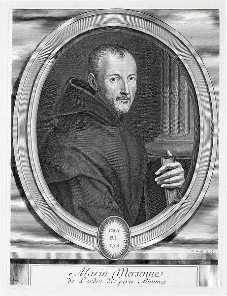 Portrait of Marin Mersenne (1588-1648) engraved by Duflos (engraving)
