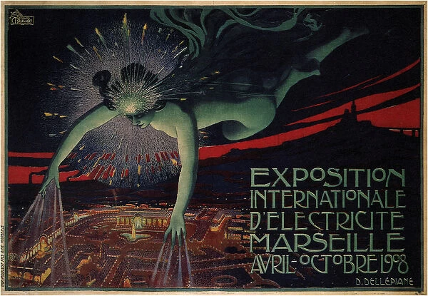 Poster done for the International exhibition of electricity in 1908