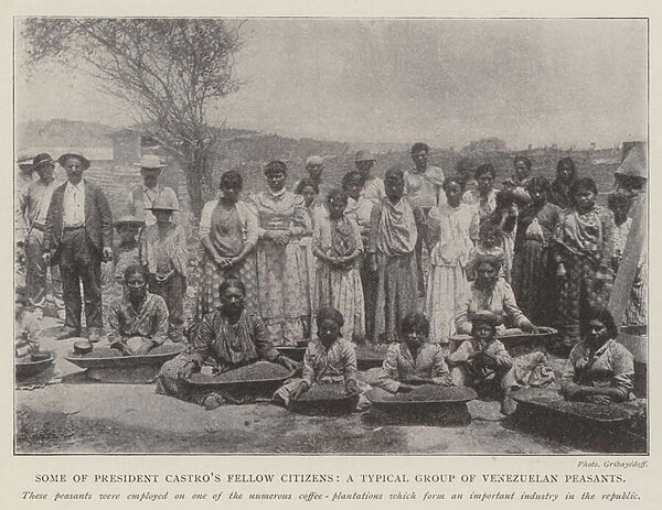 Some of President Castros Fellow Citizens, a Typical Group of Venezuelan Peasants (b  /  w photo)
