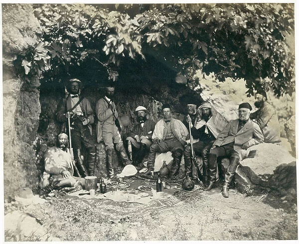 The Prince of Waless party at Ain-et-Tin (Khan Minyeh), 1862 (b  /  w photo)