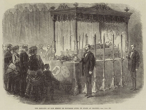 The Remains of Don Henry de Bourbon lying in state at Madrid (engraving)