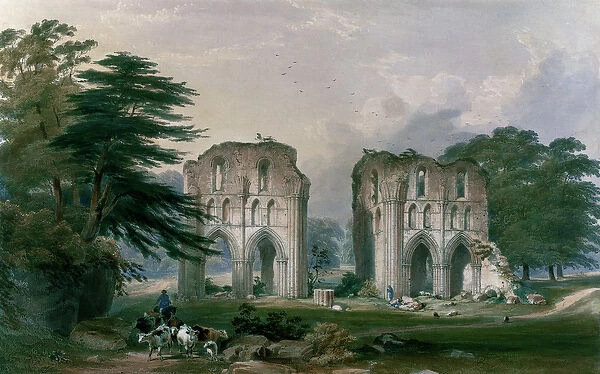 Roche Abbey, view from the West, from The Monastic Ruins of Yorkshire