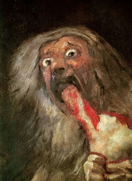 Saturn devouring his Son (detail of the head of Saturn), c
