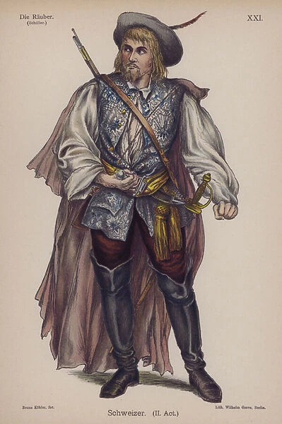 Schweizer, from Die Rauber (The Robbers) by Friedrich Schiller (colour litho)