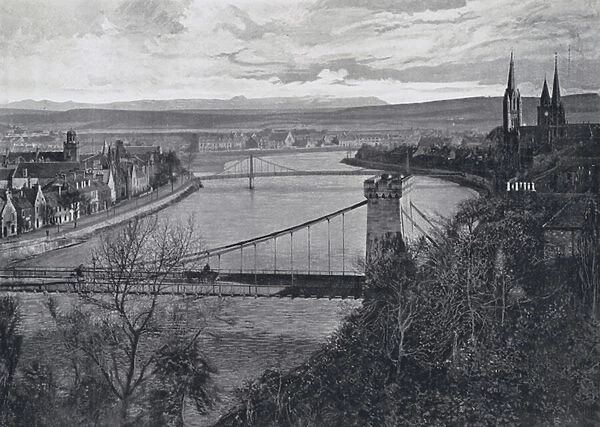 Scotland: Inverness, from the Castle (b  /  w photo)