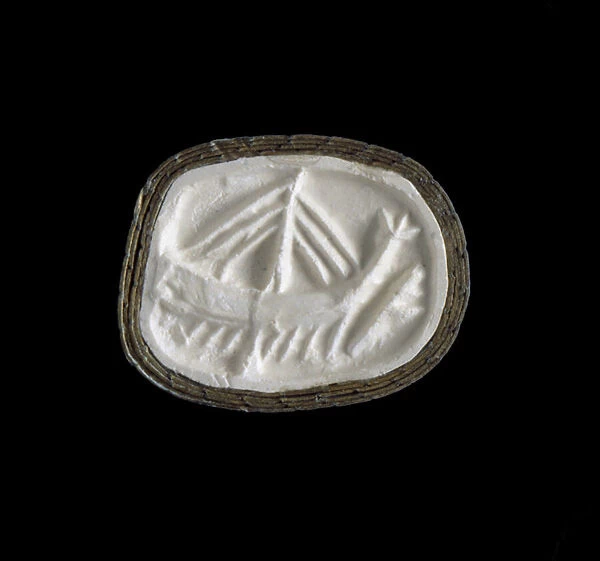 Seal, Middle Minoan I Period, c. 2100-c. 1900 BC (stone (steatite); plaster)