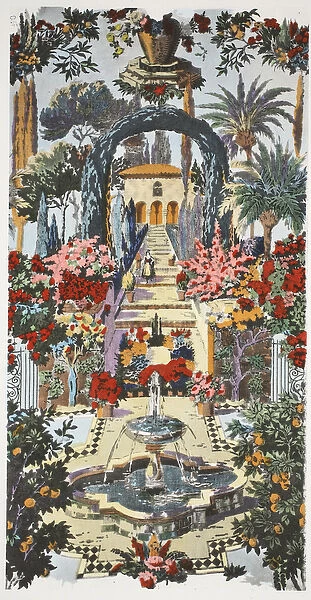Spanish garden, pub. 1933 (colour litho)