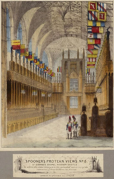 St Georges Chapel, Windsor Castle (coloured engraving)