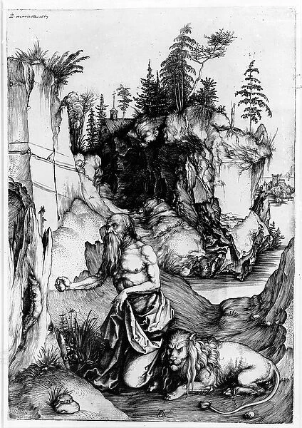 St. Jerome in the Wilderness, c. 1496 (engraving)
