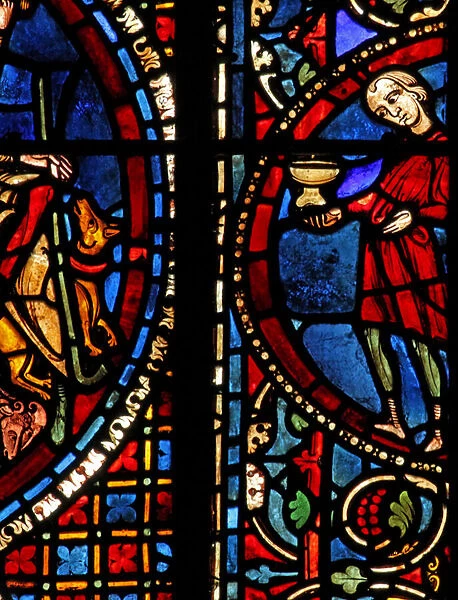 The St Lubin window: donors - wine makers (w45) (stained glass)