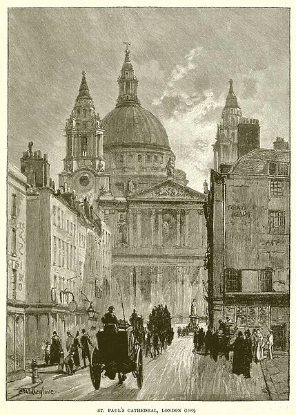 St. Pauls Cathedral, London (1890) (engraving)
