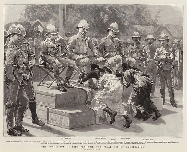 The Submission of King Prempeh, the Final Act of Humiliation (engraving)