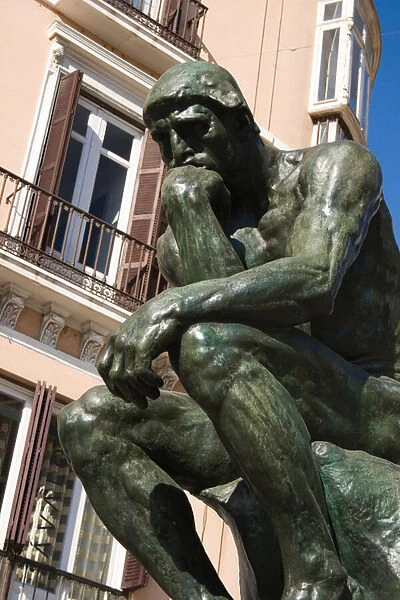 The Thinker Bronze sculpture by Auguste Rodin 1840 to 1917 Calle Marques de Larios