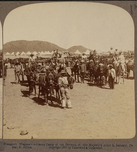 Transport wagons, De Aar, South Africa, 1899 (b  /  w photo)