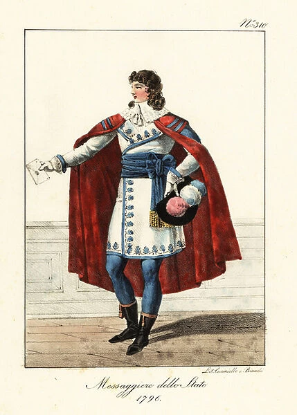 Uniform of a State Messenger under the Directoire, 1796. 1825 (lithograph)