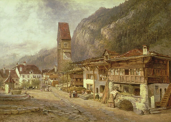 Unterseen, Interlaken: Autumn in Switzerland, 1878 (oil on canvas)