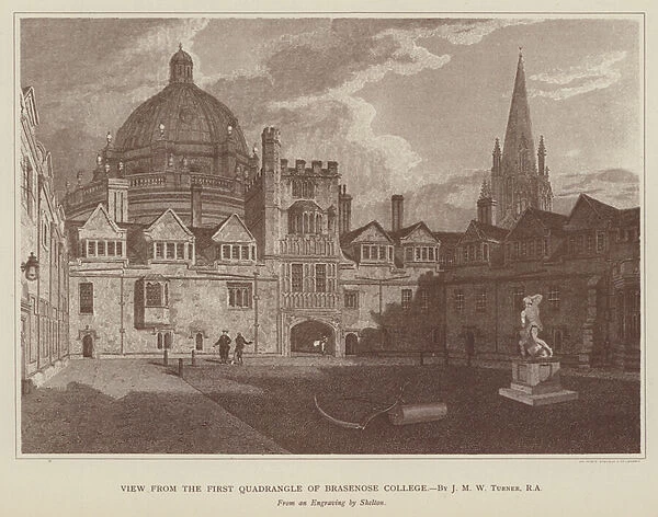 View from the First Quadrangle of Brasenose College (engraving)
