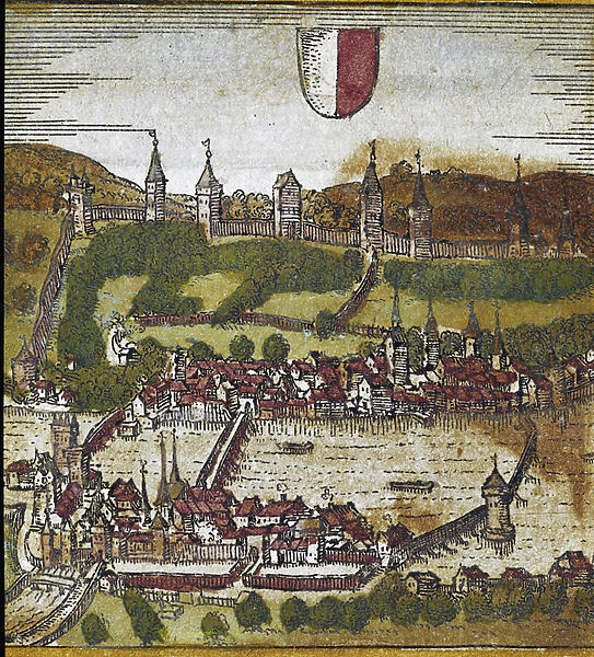 View of Lucerne - Switzerland (engraving, 16th century)