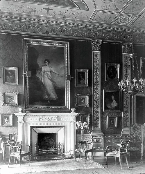 A View of the Organ Drawing Room at Lansdowne House, London, from The Country Houses of Robert Adam, by Eileen Harris, published 2007 (b / w photo)
