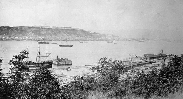 View of Quebec City across the Harbour, c. 1880-95 (b  /  w photo)