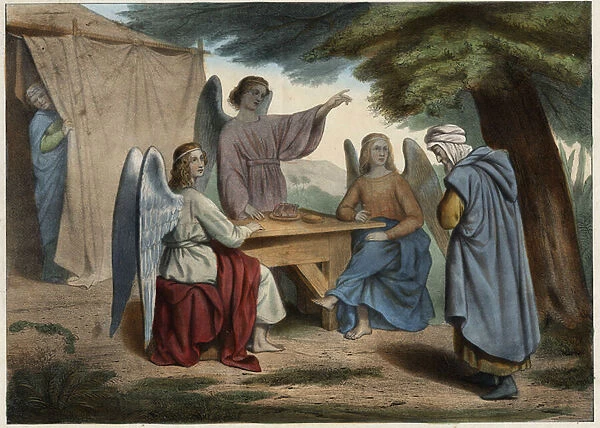 Visit of the Three Angels to Abraham: Abraham learns that his wife Sarah (deep)