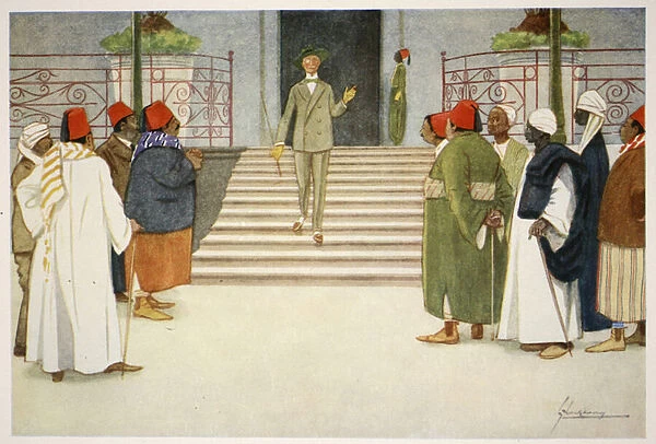 The Vultures, from The Light Side of Egypt, 1908 (colour litho)