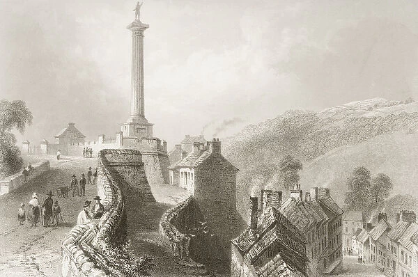 Walls and Walkers Pillar, Londonderry, from Scenery and Antiquities of