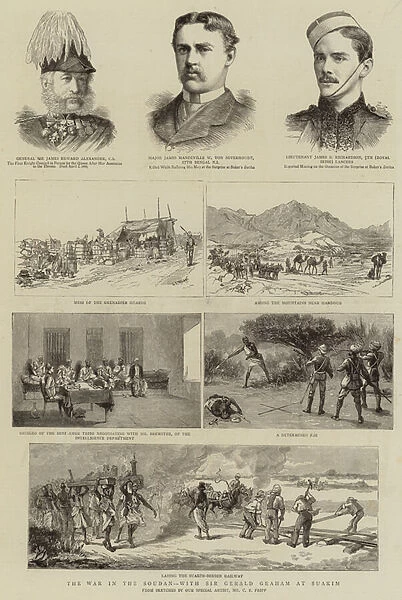 The War in the Soudan, with Sir Gerald Graham at Suakim (engraving)
