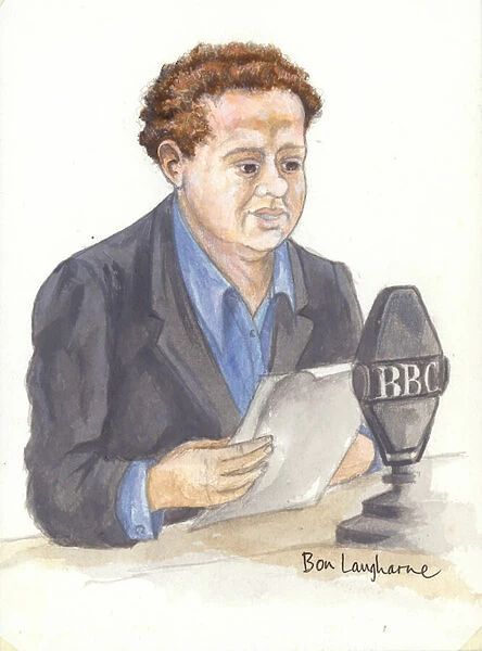 Welsh poet Dylan Thomas at the microphone (unknown)