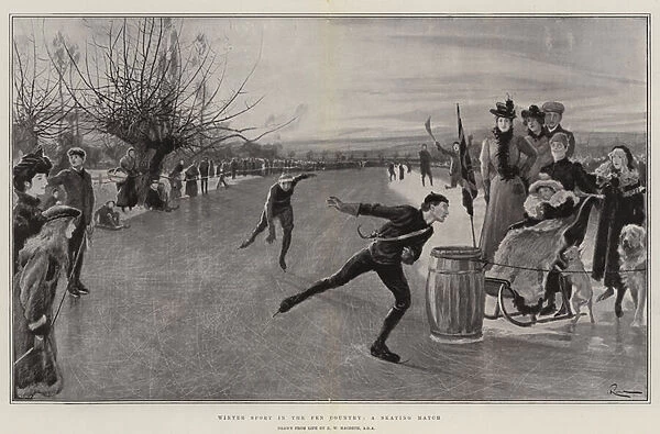 Winter Sport in the Fen Country, a Skating Match (engraving)