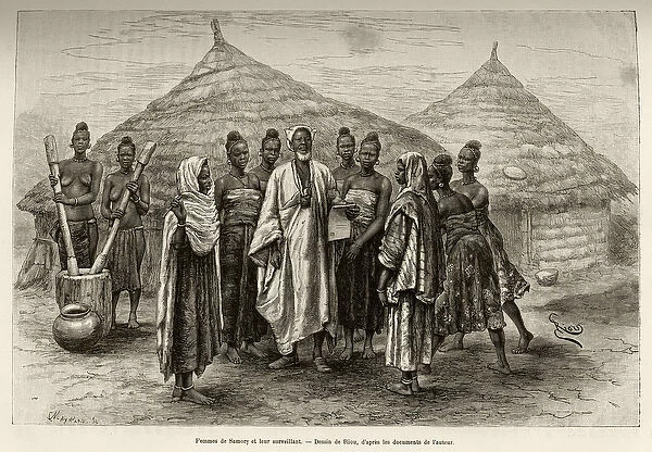 Women of Samory Toure (circa 1835-1898) war chief of the Niger loop and their supervisor