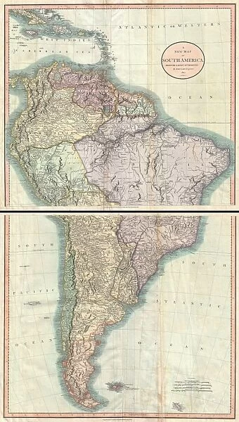 1807, Cary Map of South America, John Cary, 1754 - 1835, English cartographer, topography
