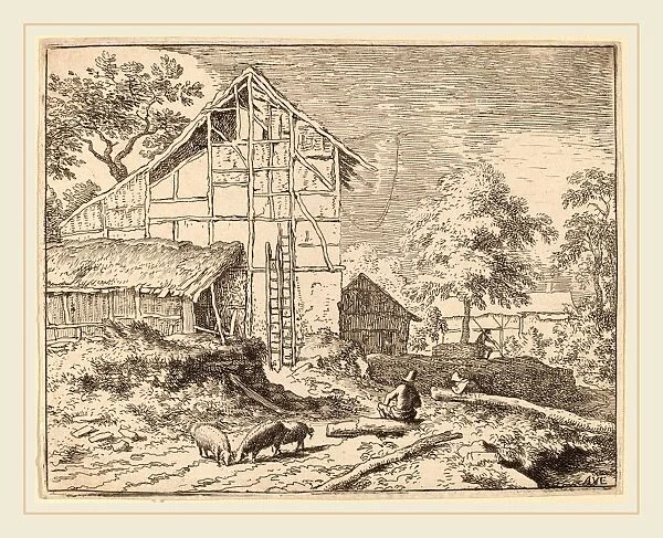 Allart van Everdingen (Dutch, 1621-1675), Cottage with Two Ladders, probably c. 1645-1656