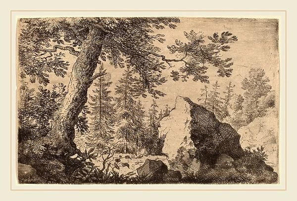 Allart van Everdingen (Dutch, 1621-1675), Boulder in the Woods, probably c. 1645-1656