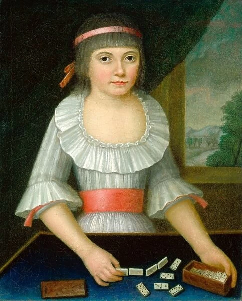 American 18th Century, The Domino Girl, c. 1790, oil on canvas
