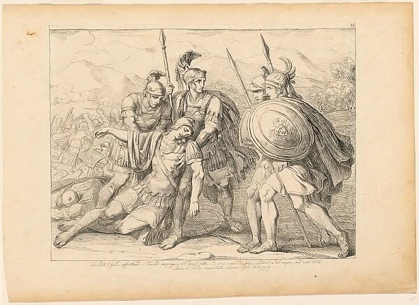 Bartolomeo Pinelli, Italian (1781-1835), Four Warriors Supporting Their Dead Comrade