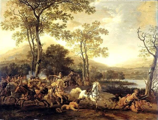 Cavalry Skirmish, Abraham van Calraet, 1660 - 1722