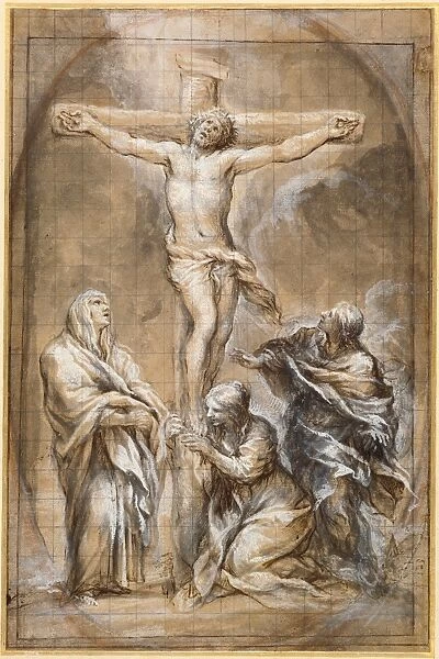 Christ on the Cross with the Virgin Mary, Mary Magdalene, and Sa