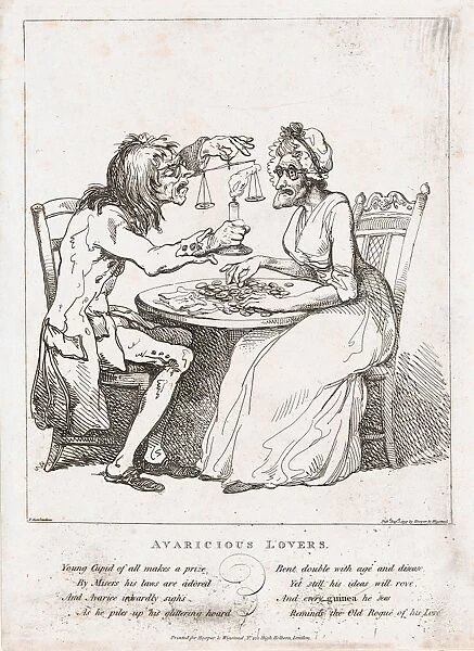 Drawings Prints, Print, Avaricious Lovers, Artist, Publisher, George Moutard Woodward