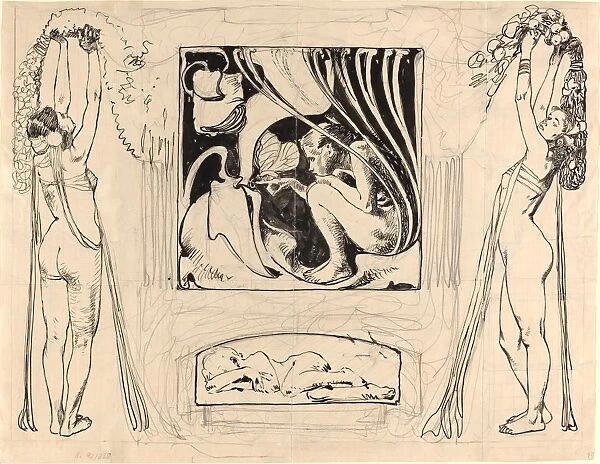 Koloman Moser, Austrian (1868-1918), Allegory of Summer, in or after 1896, pen