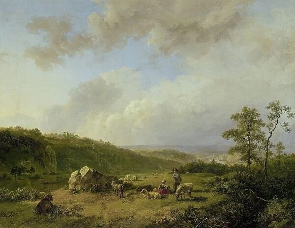 Landscape with an approaching Rainstorm, Barend Cornelis Koekkoek, 1825 - 1829