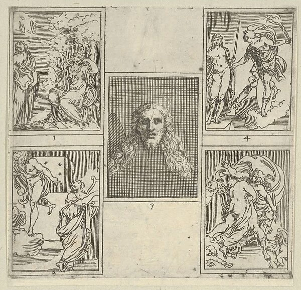 Five numbered scenes painter Accademia Degl Incamminati