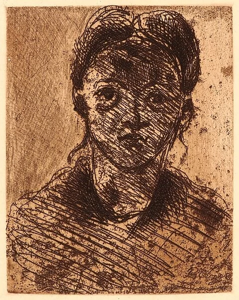 Paul Cezanne (French, 1839 - 1906). Head of a Young Girl (Tete de Jeune Fille), 1873