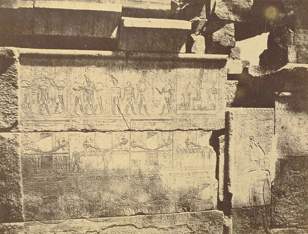 Relief scenes temple walls Karnak Henry Cammas