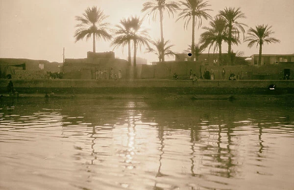 river people boats town side 1932 Iraq