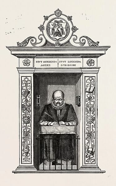 STOWs MONUMENT IN ST. ANDREW UNDERSHAFT. London, UK, 19th century engraving