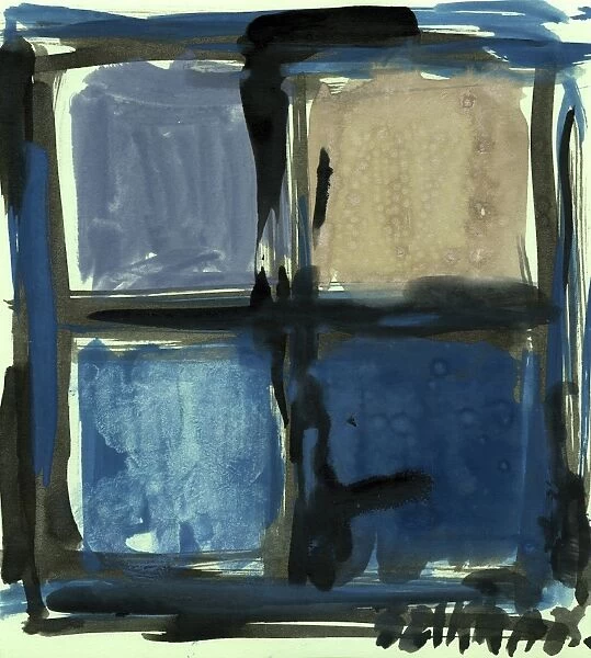 Susan Szikra, abstract expressionism. Shades of blue, Poetic mind, a journey through