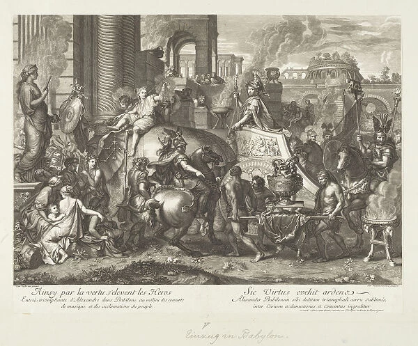 Triumphal entry Babylon Battles Alexander Le Brun