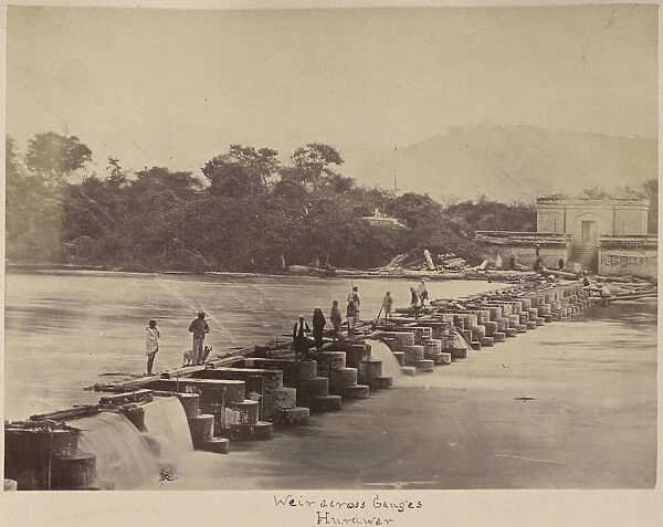 Weir across Ganges Hurdwar Haridwar India 1881